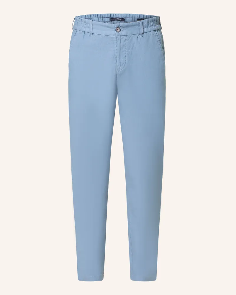 Strokesman's Chino Extra Slim Fit mit Leinen Hellblau