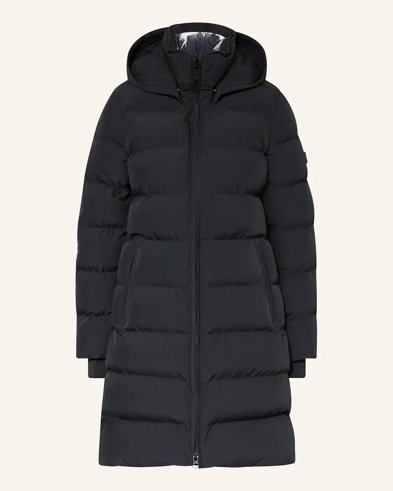 Wellensteyn Steppmantel GOLDMINE LONG mit DUPONT™ SORONA®-Isolierung und abnehmbarer Kapuze Schwarz