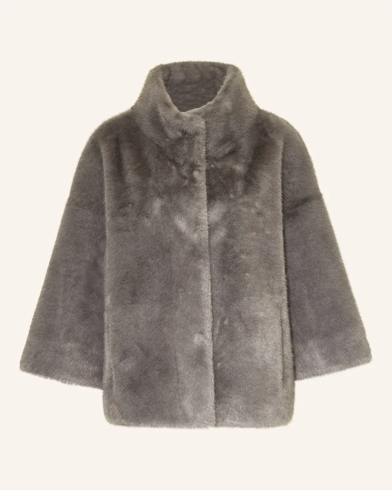 Juvia Kunstpelz-Jacke Fedora grau Taupe