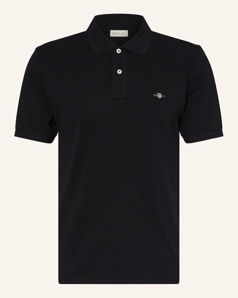 Gant Piqué-Poloshirt schwarz Schwarz