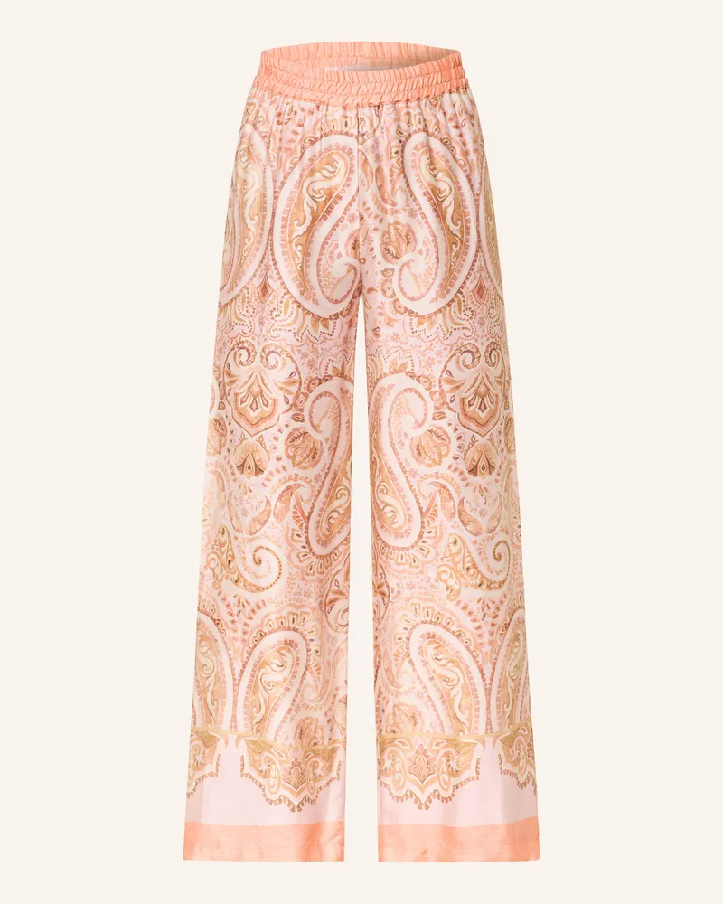 tonno e panna Marlenenhose Aus Satin orange Creme