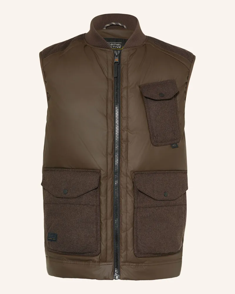 Camel Active Steppweste braun Dunkelbraun