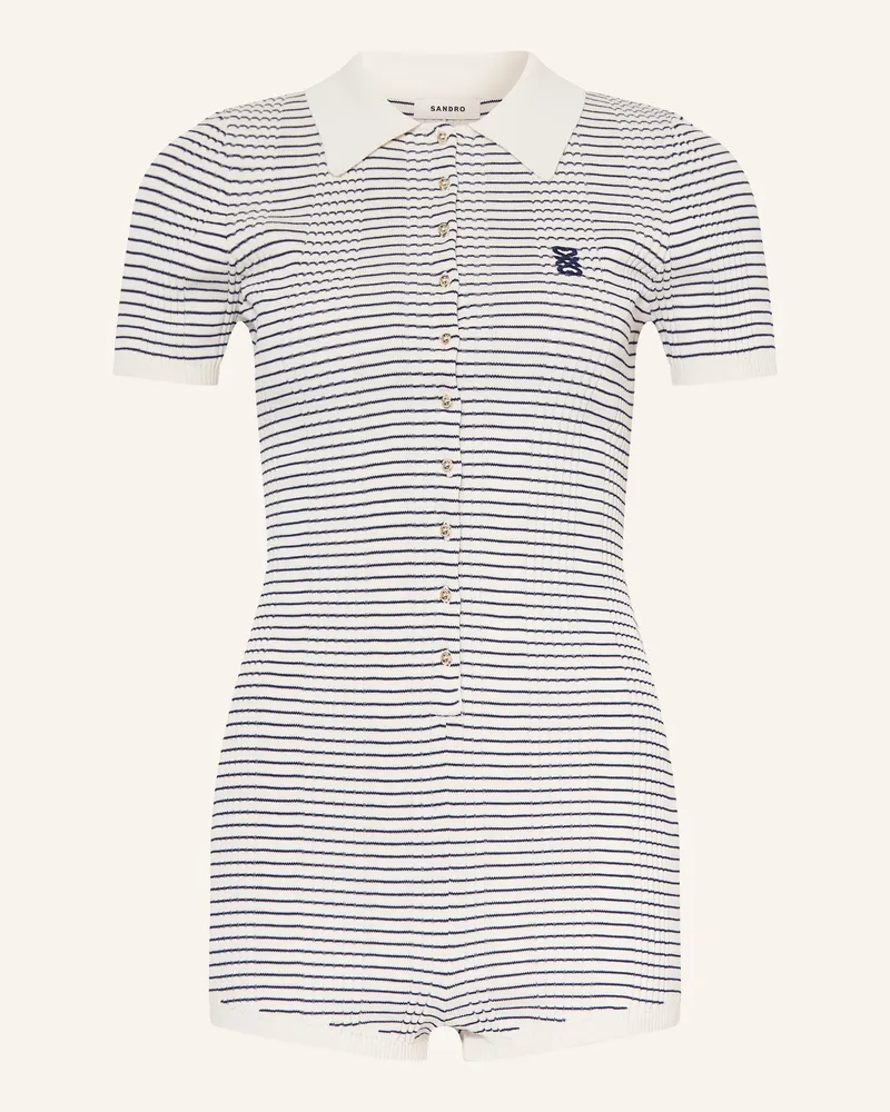 Sandro Strick-Jumpsuit Ecru