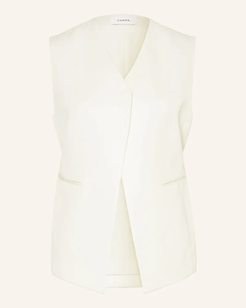 COMMA Blazerweste mit Leinen Weiss