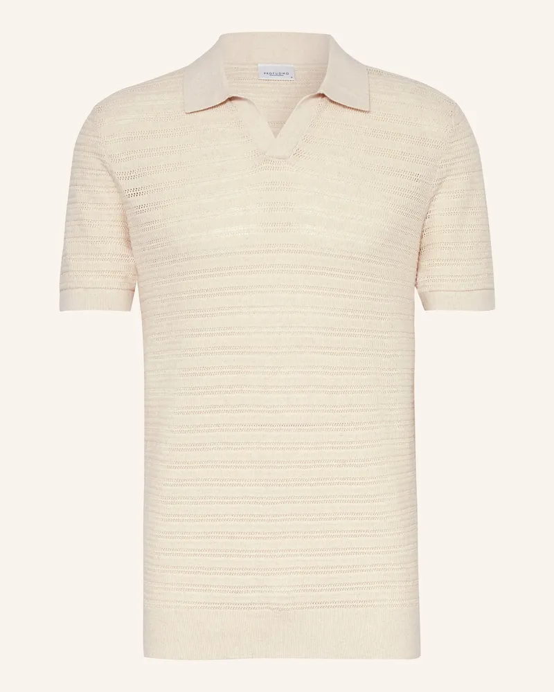 Profuomo Strick-Poloshirt Regular Fit Creme