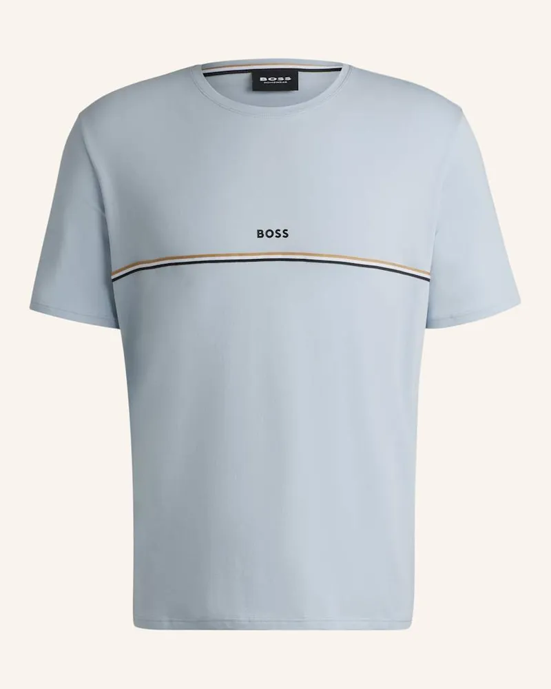 HUGO BOSS Pyjama-Oberteil UNIQUE T-SHIRT Regular Fit Blau