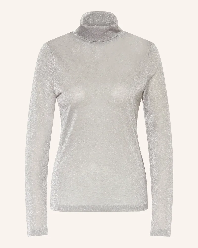 Drykorn Rollkragenshirt ZERAFNE mit Glitzergarn Grau