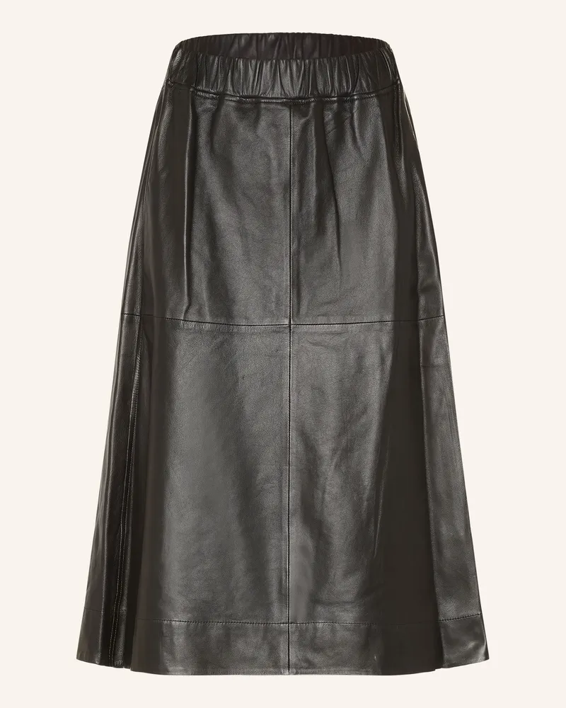 Arket Lederrock schwarz Schwarz