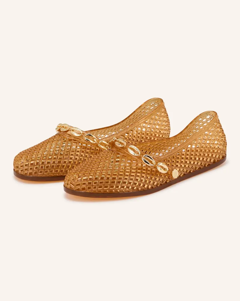 Ancient Greek Sandals Mary-Jane-Ballerinas Iro Shells braun Hellbraun