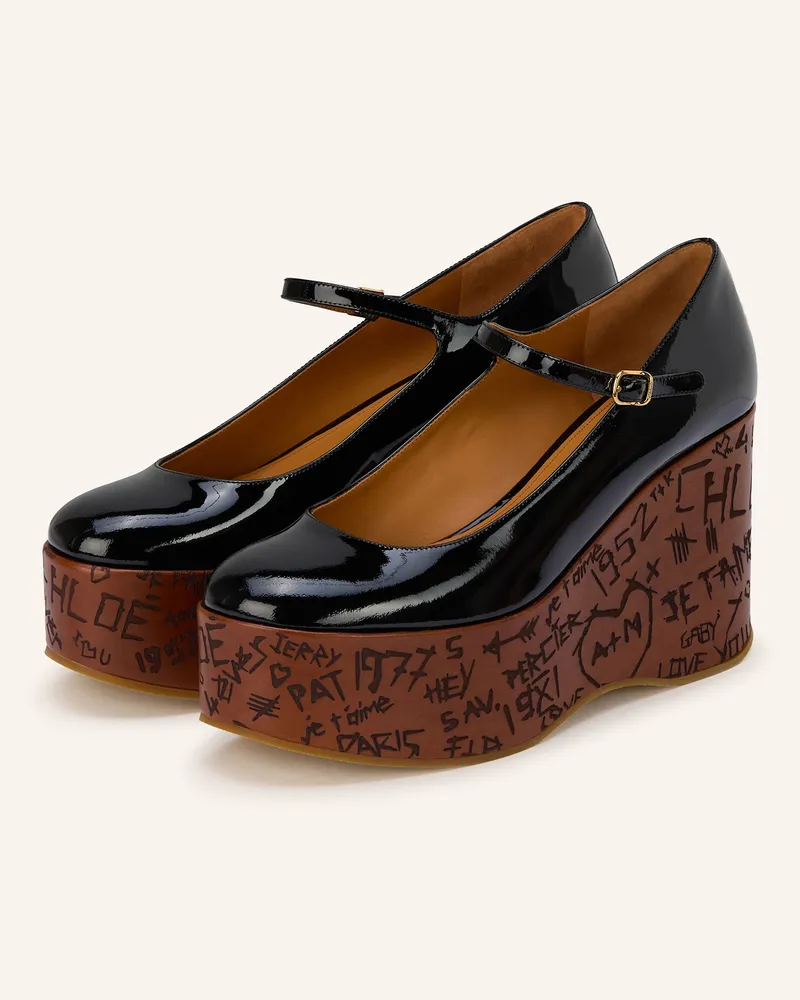 Chloé Plateau-Wedges Maxime schwarz Schwarz