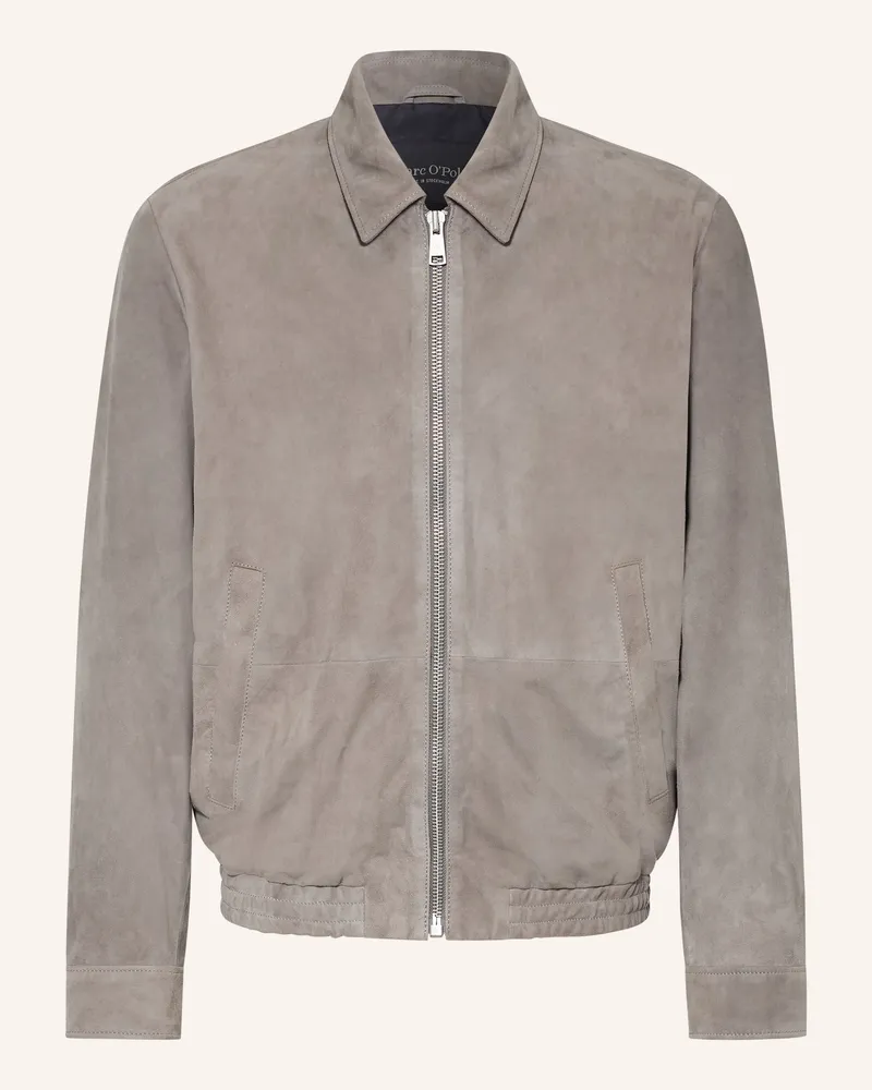 Marc O'Polo Lederjacke grau Taupe