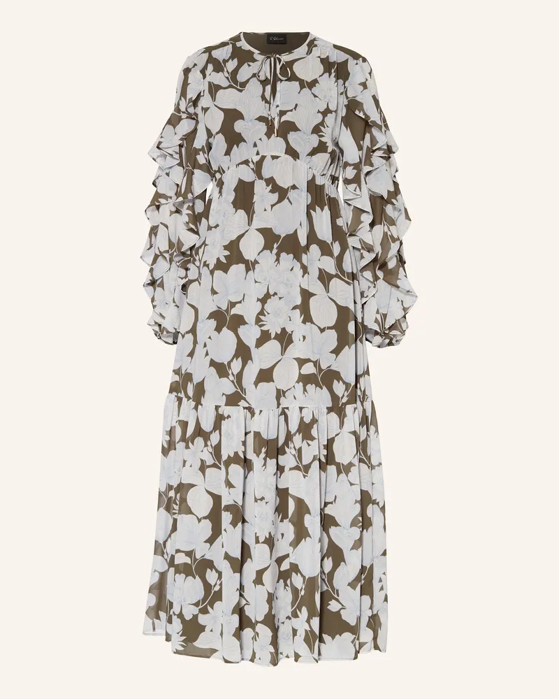 S.Oliver Kleid mit Volants Khaki