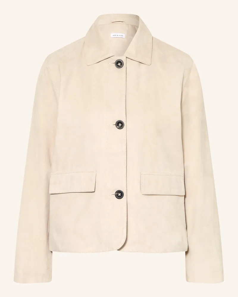 Mrs & HUGS Lederjacke Beige