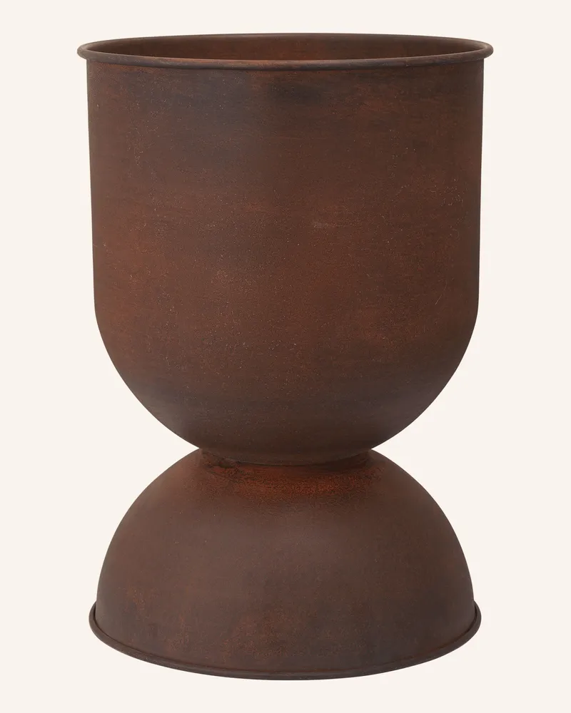 ferm LIVING Blumentopf Hourglass Medium braun Dunkelbraun