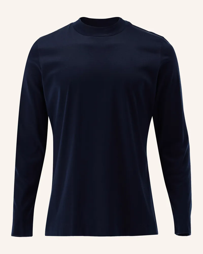 van Laack Longsleeves Polo Dunkelblau