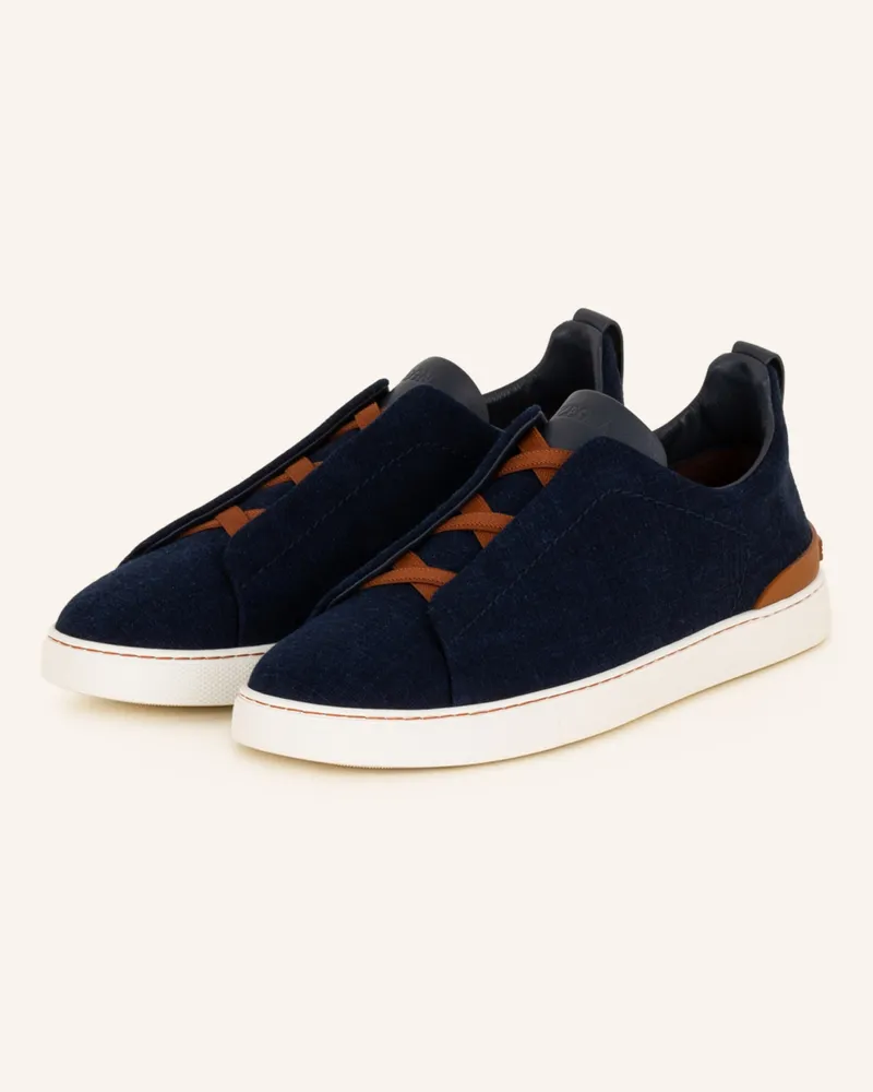 Ermenegildo Zegna Slip-On-Sneaker Triple Stitch™ blau Dunkelblau