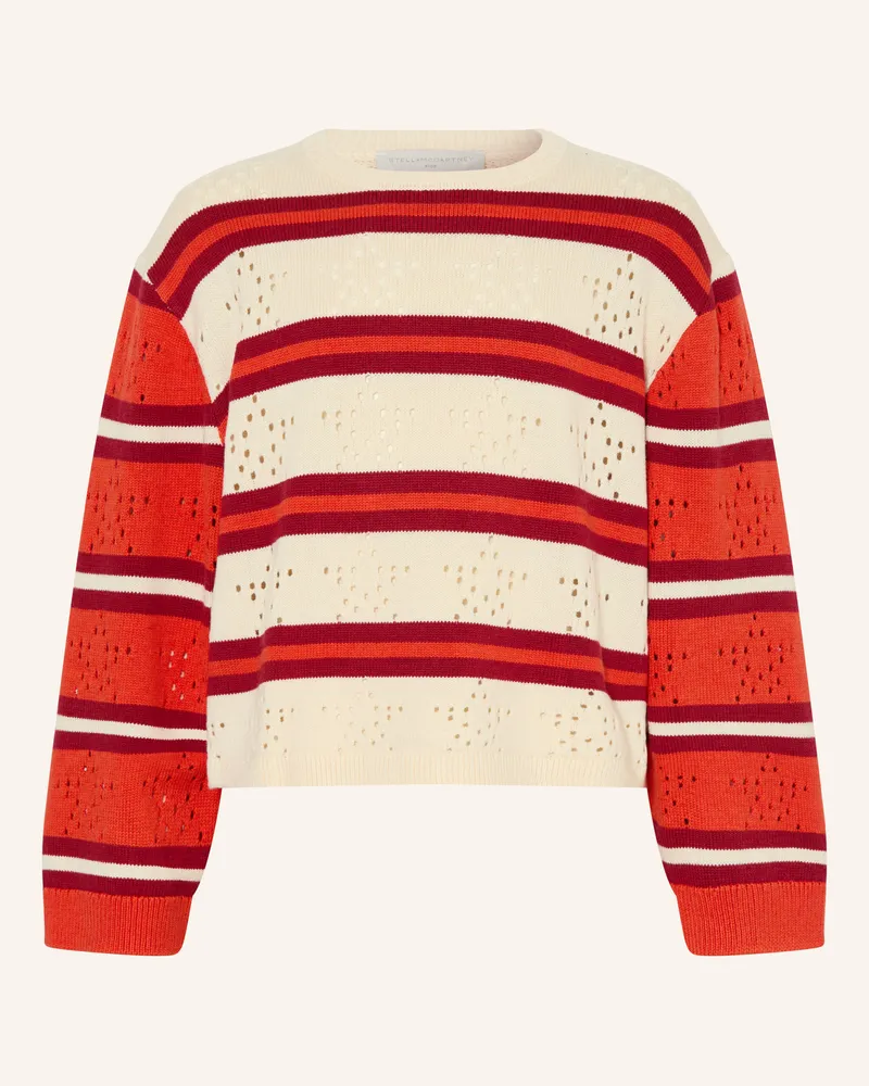 Stella McCartney Kids Pullover weiss Dunkelrot