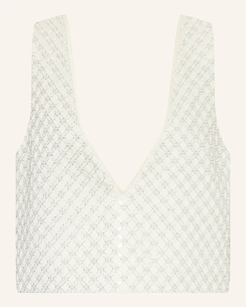 Dorothee Schumacher Top Sparkling Statement Mit Pailletten Und Schmucksteinen weiss Ecru