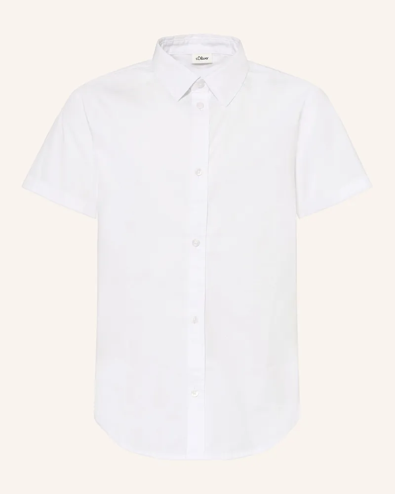 S.Oliver Kurzarm-Hemd Slim Fit weiss Weiss
