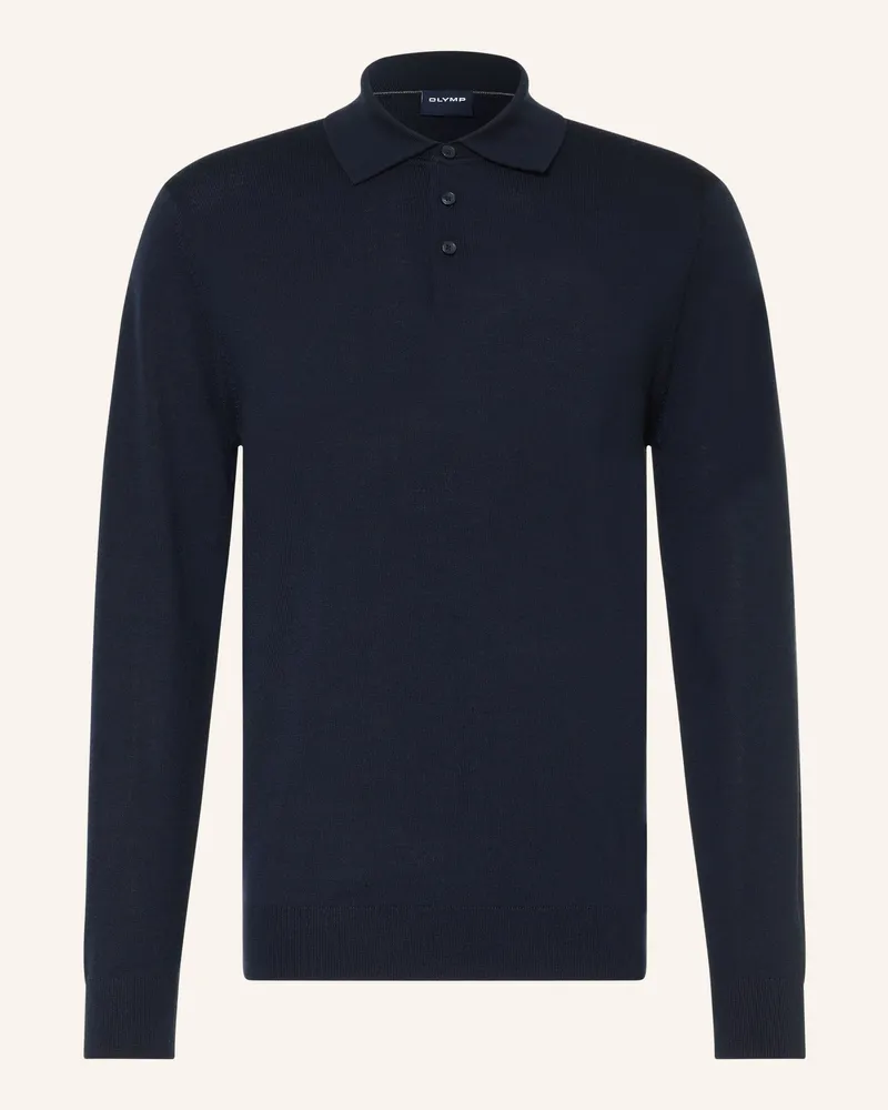 Olymp Strick-Poloshirt blau Dunkelblau
