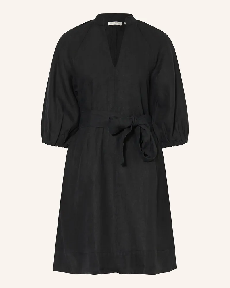 Marc O'Polo Leinenkleid mit 3/4-Arm Schwarz