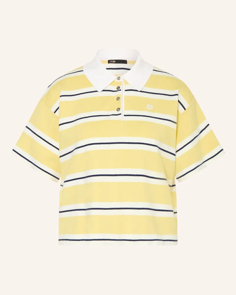 Maje Strick-Poloshirt Hellgelb