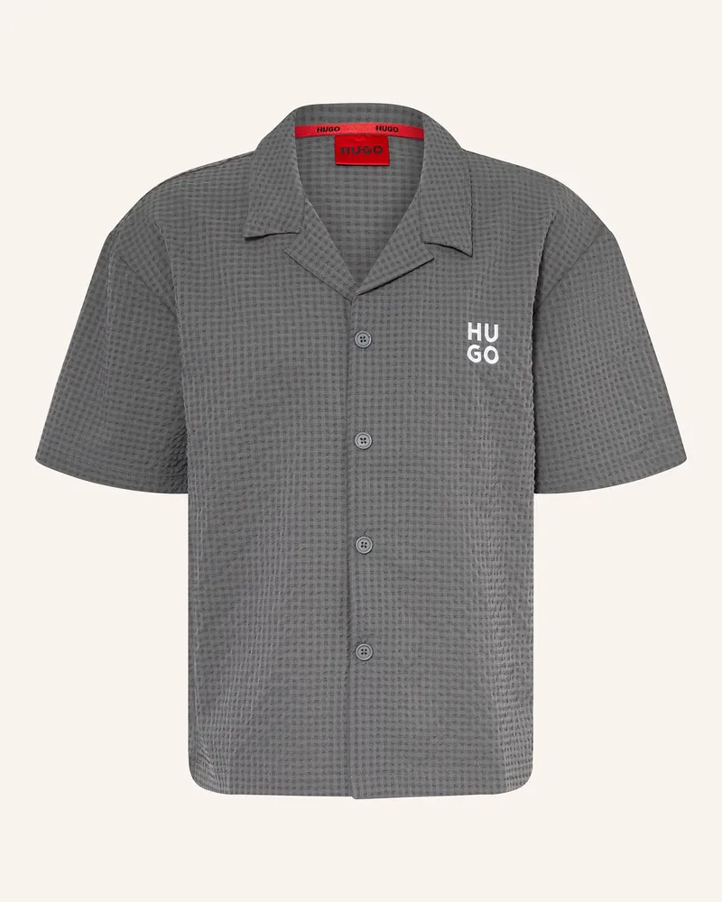 HUGO BOSS Resorthemd CHAFFLE Comfort Fit Grau