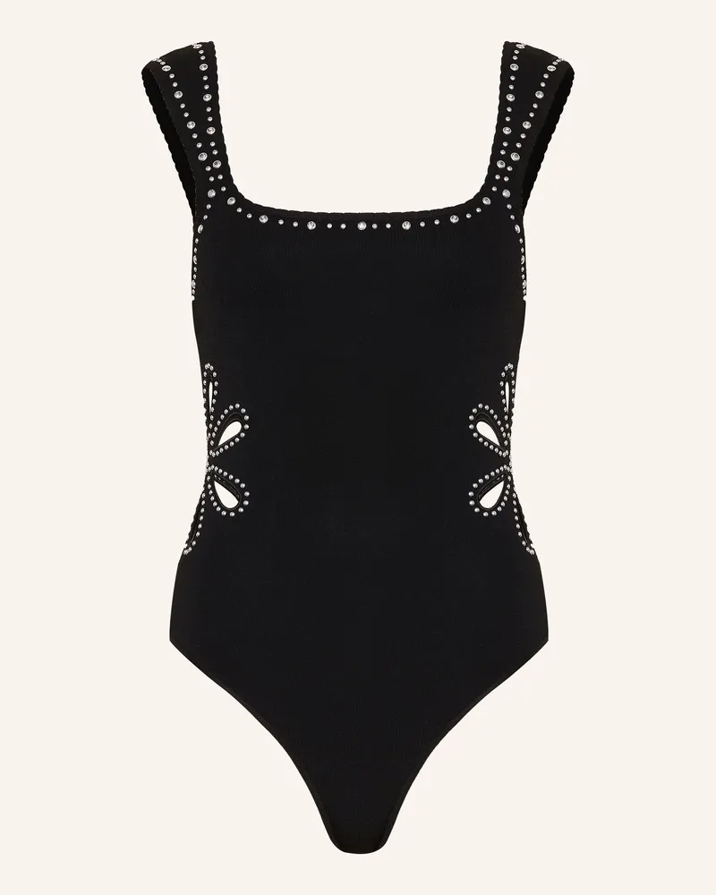 Sandro Strickbody Mit Cut-Outs Und Nieten schwarz Schwarz