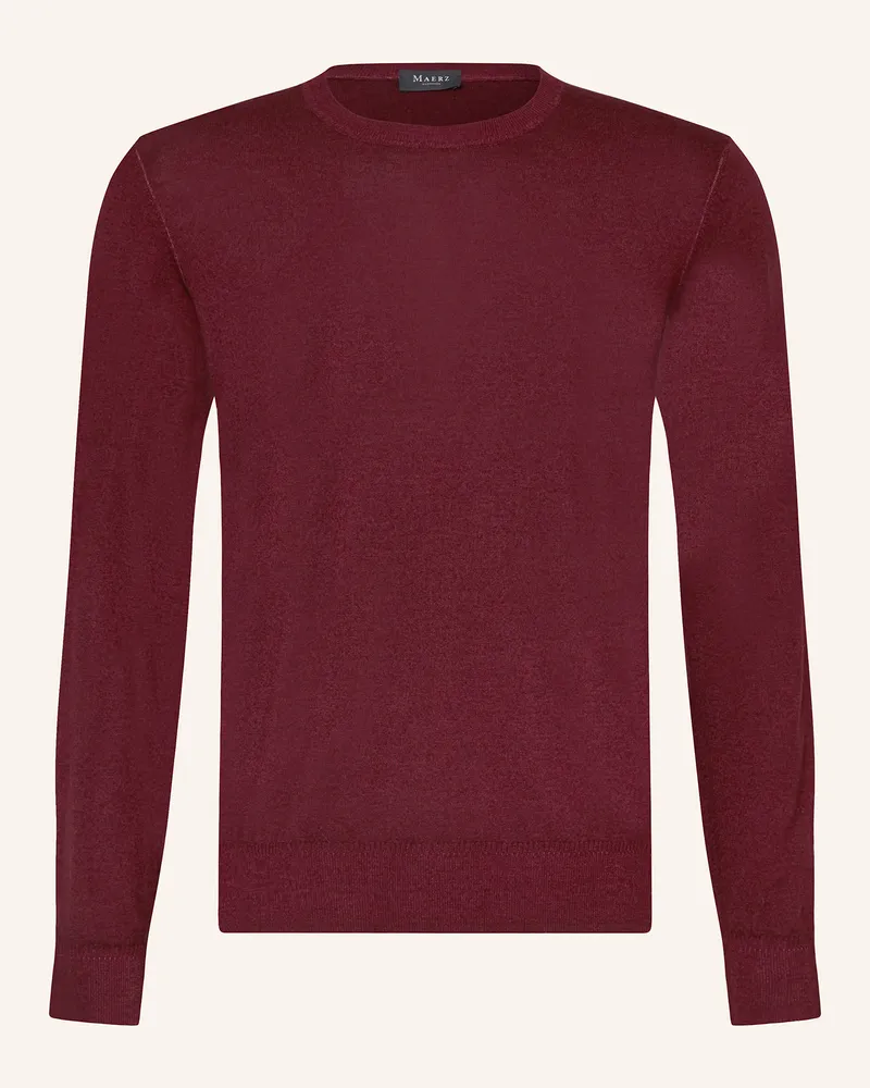 Maerz Pullover aus Merinowolle Dunkelrot