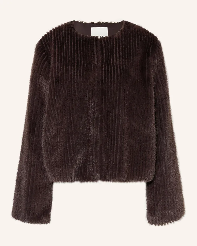 ICHI Kunstpelz-Jacke IHCIKORA Dunkelbraun