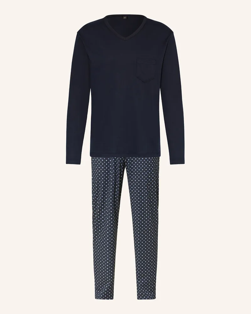 Calida Schlafanzug Relax Streamline blau Dunkelblau