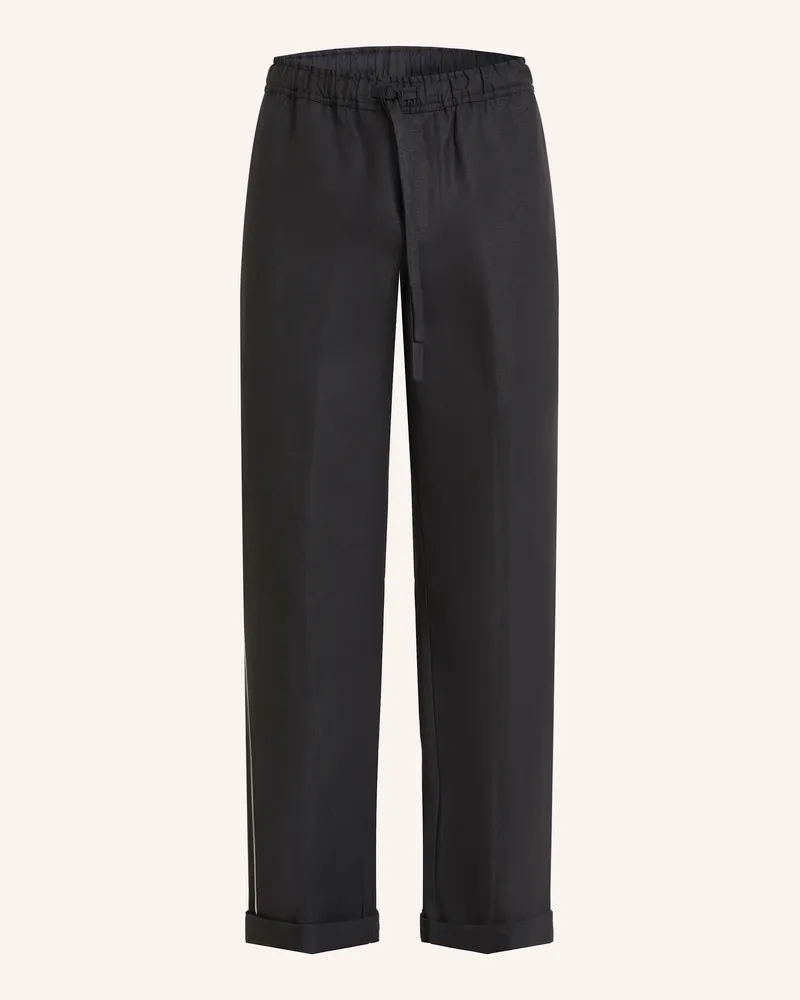 Dolce & Gabbana Leinenhose Regular Fit Schwarz
