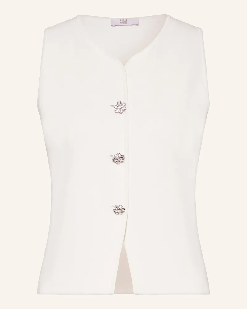 Riani Strickweste Mit Schmucksteinen weiss Weiss