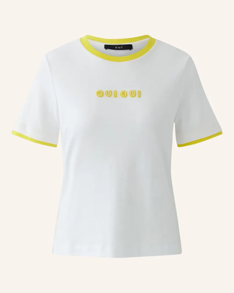 Oui  T-Shirt gelb Weiss