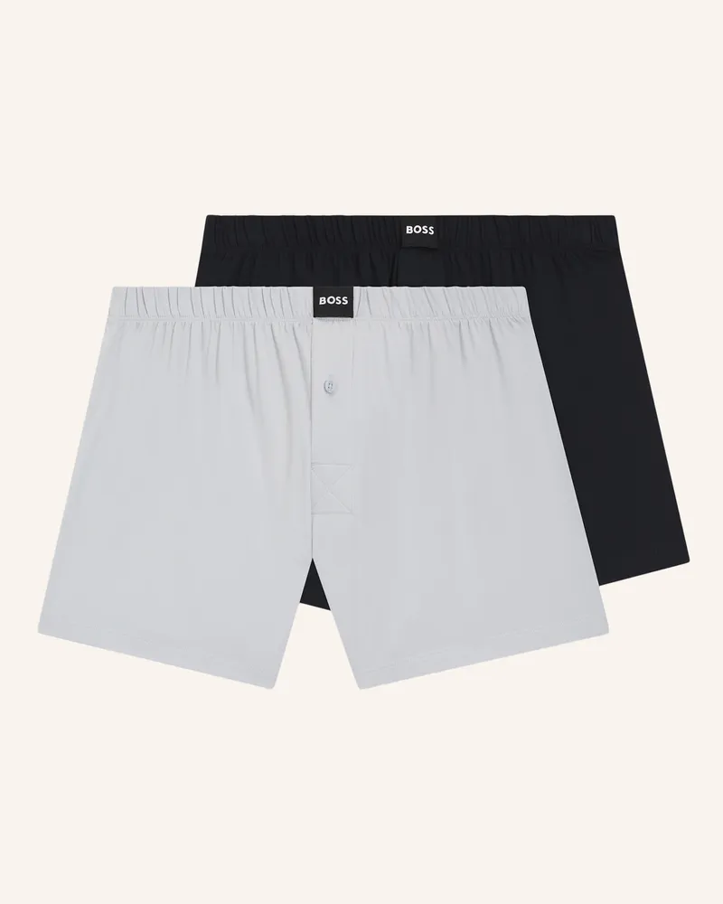 HUGO BOSS Boxershort 2p Jersey Boxer blau Weiss