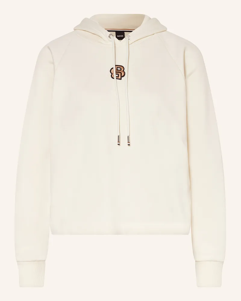 HUGO BOSS Cropped-Hoodie EMAES Ecru