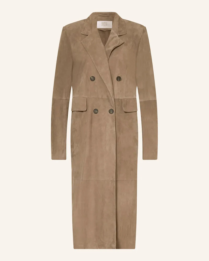 Riani Ledermantel Taupe