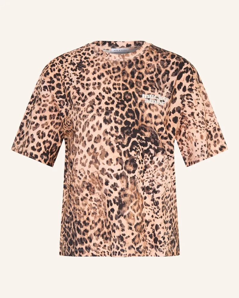 Mrs & HUGS T-Shirt braun Camel