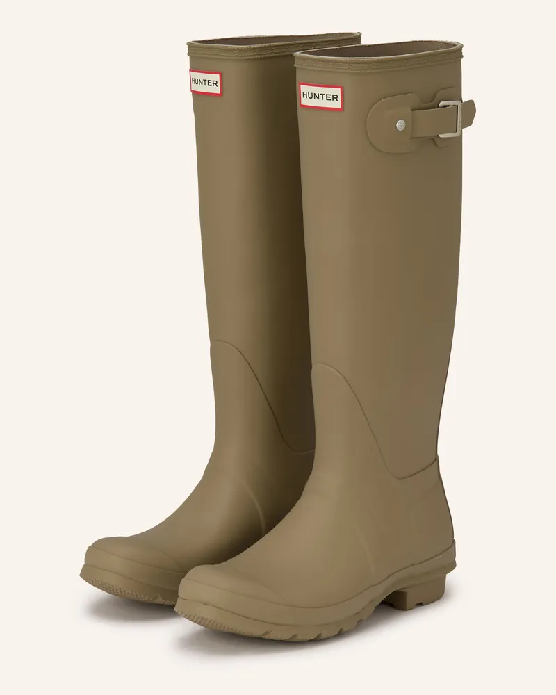 Hunter Gummistiefel Original Tall beige Oliv