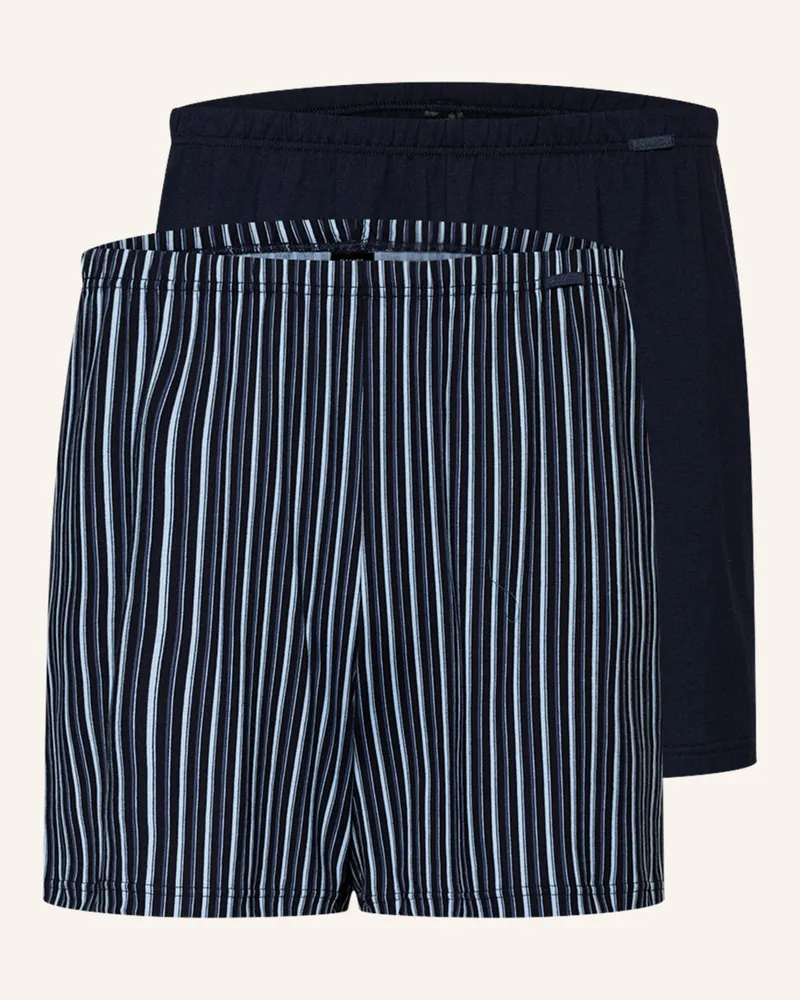 Calida 2er-Pack Boxershorts Prints Benefit blau Dunkelblau
