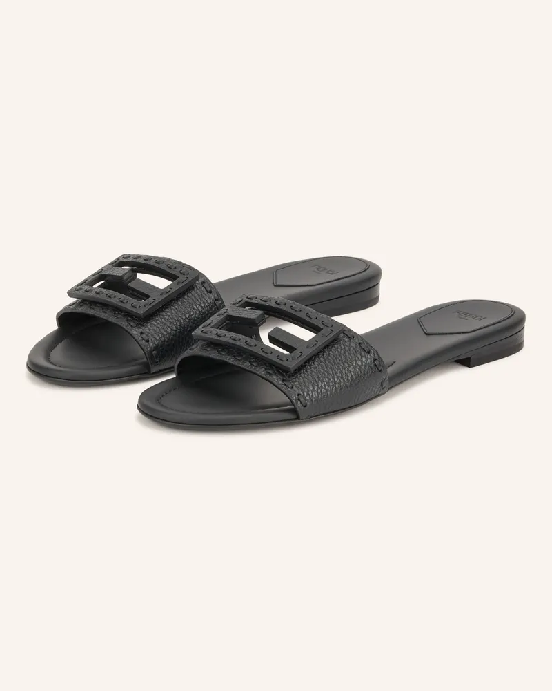 Fendi Pantoletten schwarz Schwarz