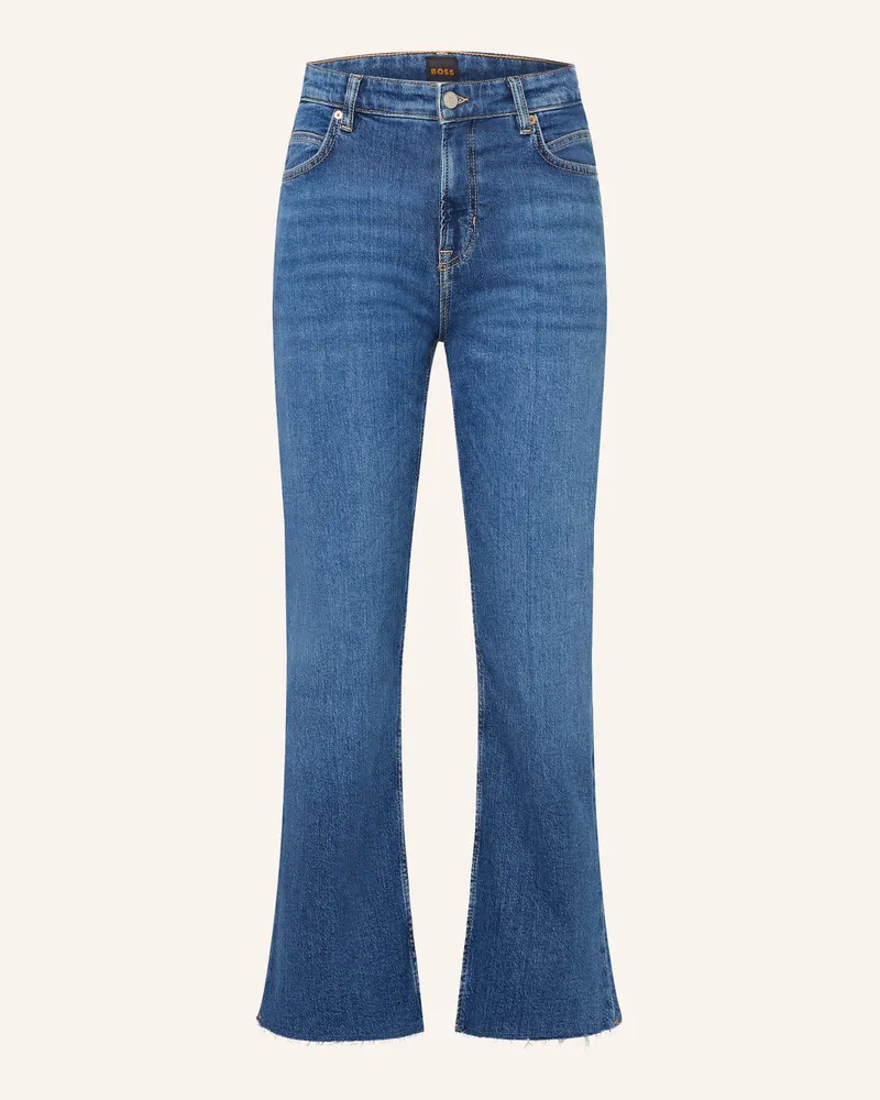 HUGO BOSS Cropped Jeans Soft Kick Flare blau 403