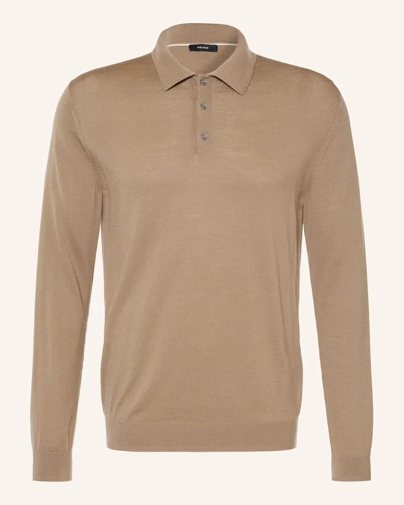 Reiss Strick-Poloshirt Trafford Aus Merinowolle braun Camel