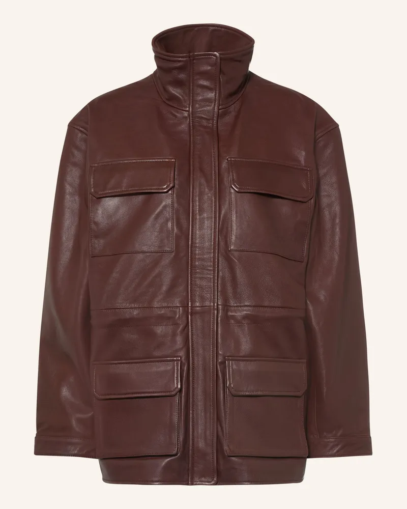Sandro Lederjacke rot Dunkelrot