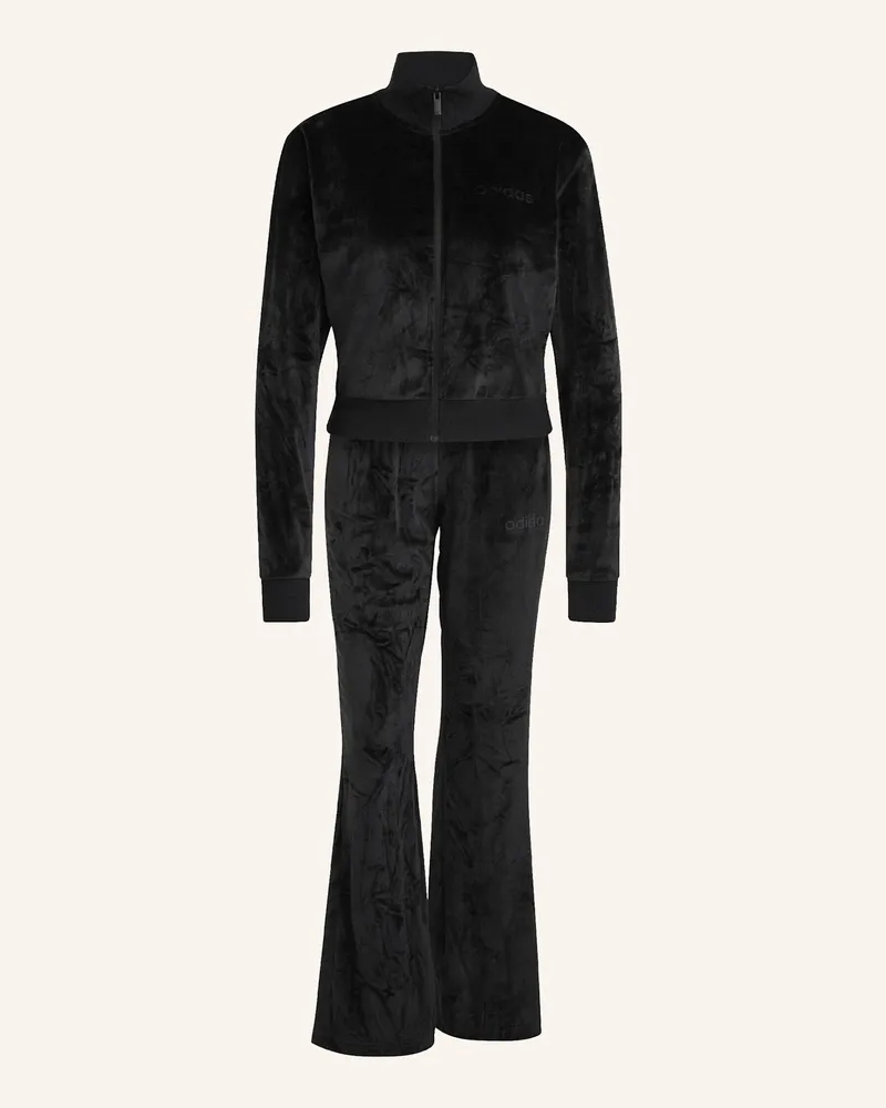 adidas GLAM VELVET TRAININGSANZUG Schwarz