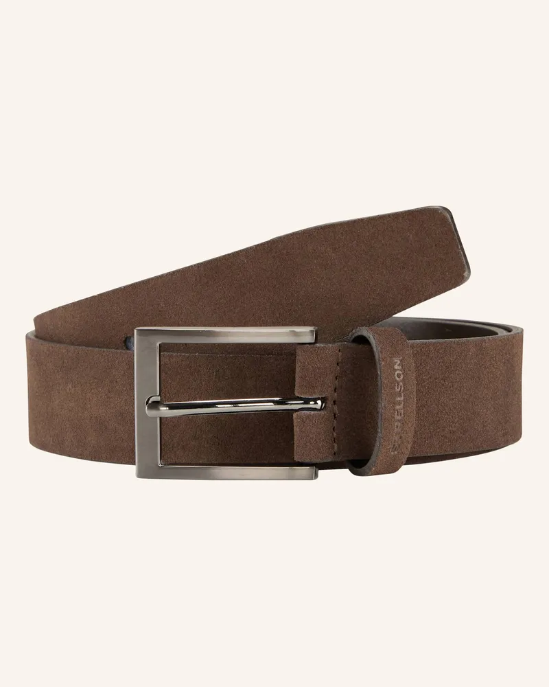 Strellson Gürtel Veloursledergürtel braun Dunkelbraun