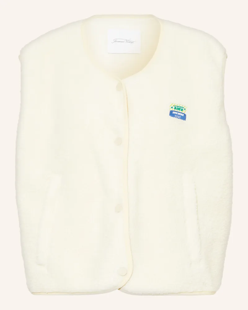 American Vintage Teddyfell-Weste weiss Ecru