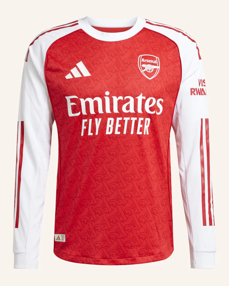 adidas FC ARSENAL 25/26 LONG SLEEVE HEIMTRIKOT AUTHENTIC Rot