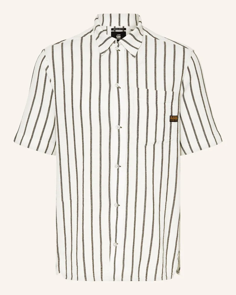 G-STAR RAW Kurzarm-Hemd Regular Fit aus Piqué Ecru