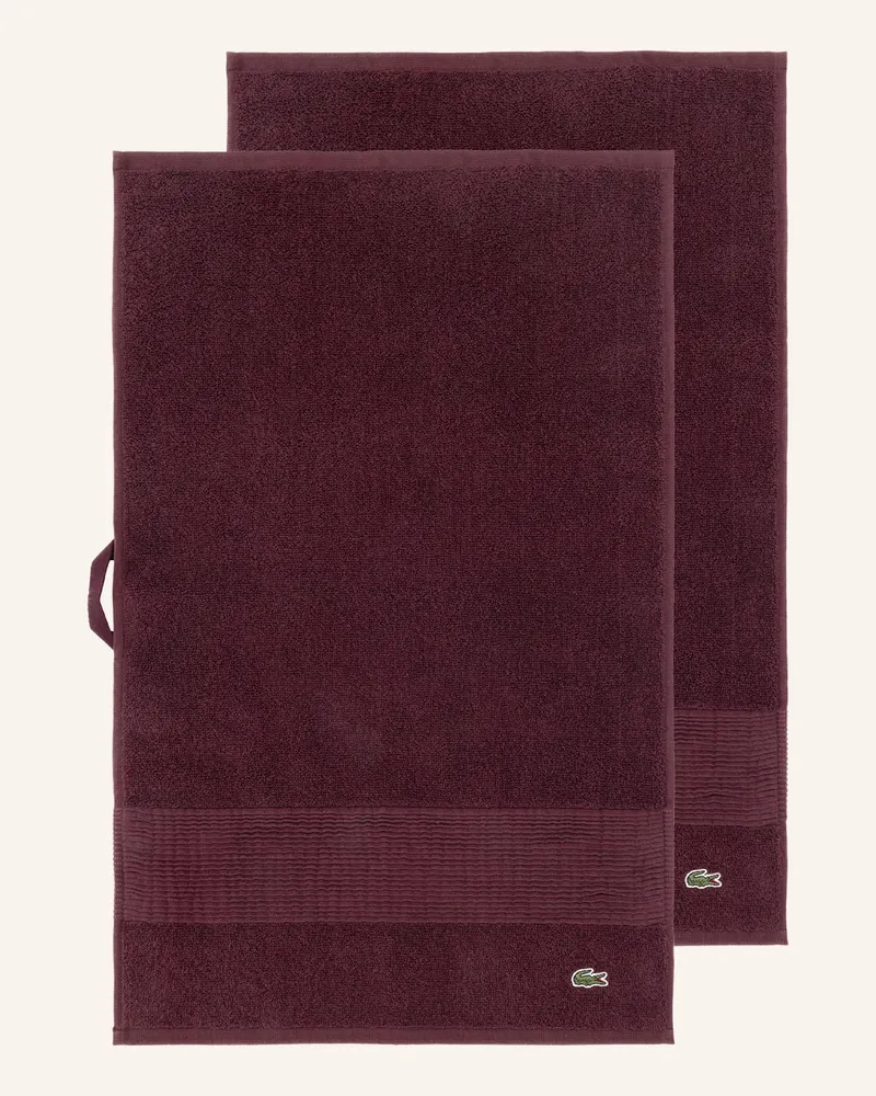 Lacoste Gästetuch 2er Set Llecroco rot Dunkelrot